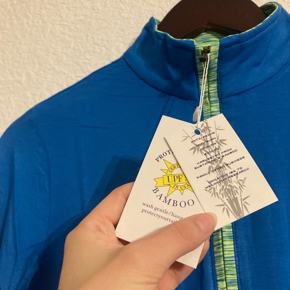 Women’s Blue/Green SPF Zip-Up - Picture 3 of 6